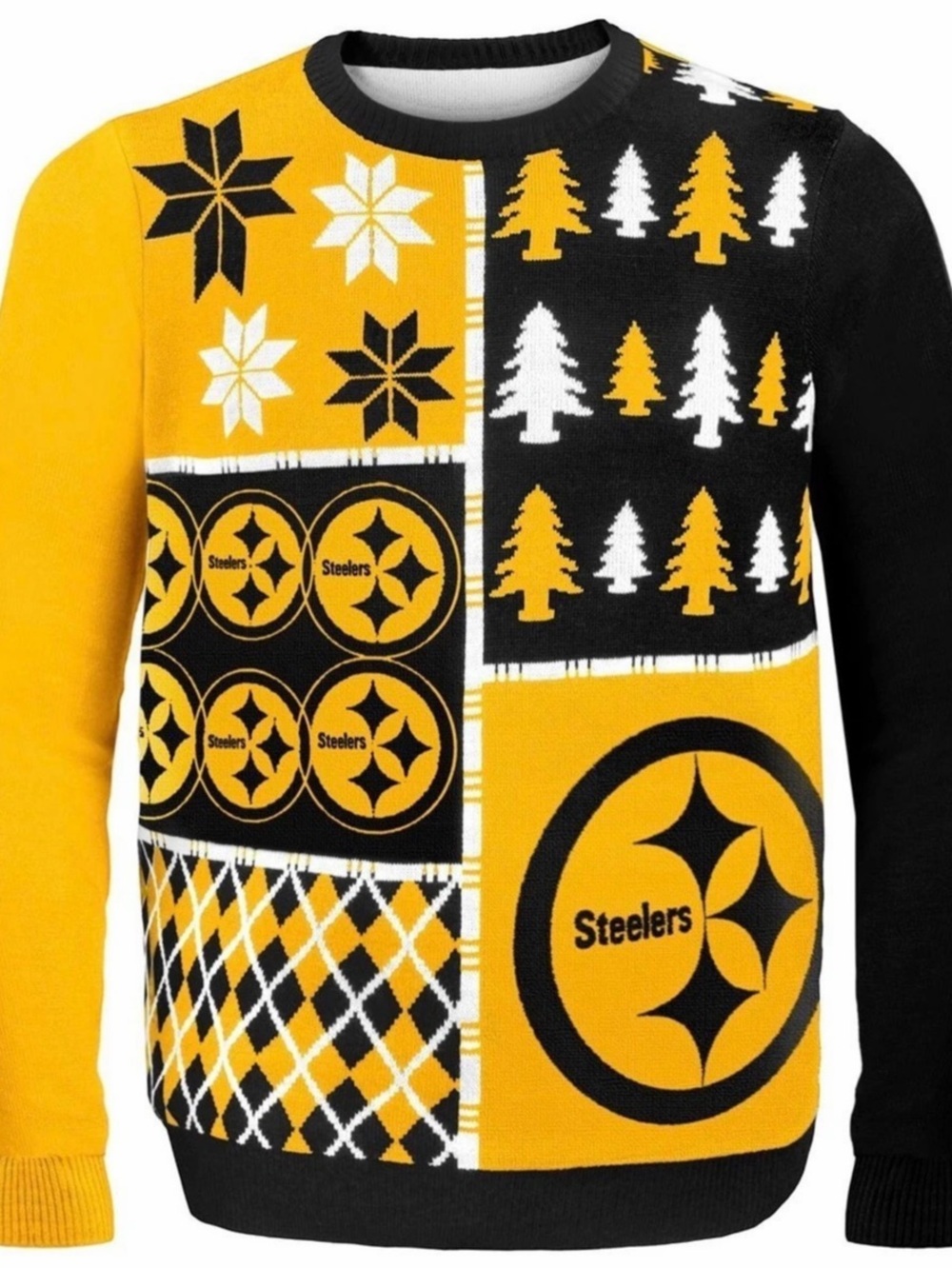 NFL Team Apparel Steelers Color Block Crewneck Sweater Size Small NWT